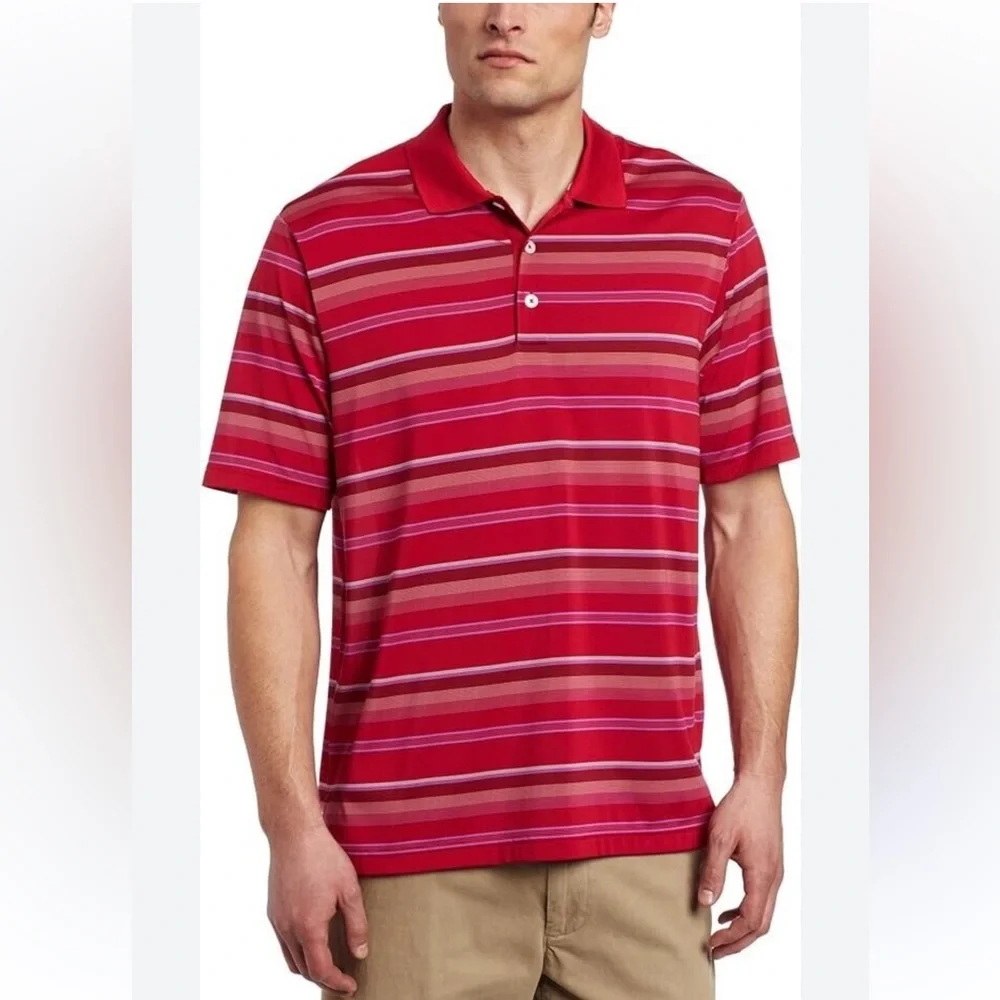 Adidas Clima Kool Golf Striped Polo. Size M‎ (790AM)